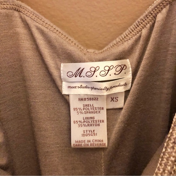 Max Studio Ruffle Fringe Sleeveless Tiered‎ Dress Gold Metallic XS - Picture 5 of 7